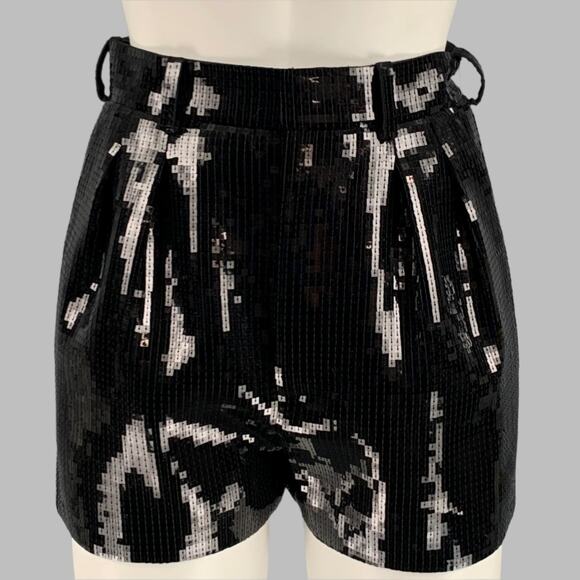 SAINT LAURENT Size 2 Black Wool Pleated Shorts - Picture 1 of 8